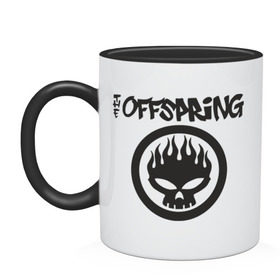 Кружка двухцветная с принтом The Offspring classic logo , керамика | объем — 330 мл, диаметр — 80 мм. Цветная ручка и кайма сверху, в некоторых цветах — вся внутренняя часть | Тематика изображения на принте: группы | музыка | музыкальные группы | панк | рок | рок музыка