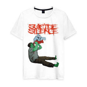 Мужская футболка хлопок с принтом suicide silence зомби с кувшином , 100% хлопок | прямой крой, круглый вырез горловины, длина до линии бедер, слегка спущенное плечо. | suicide silence | зомби
