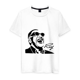 Мужская футболка хлопок с принтом Ray Charles (2) , 100% хлопок | прямой крой, круглый вырез горловины, длина до линии бедер, слегка спущенное плечо. | charles | jazz | lash | ray | ray charles | музыка | рей | рей чарлз | чарлз