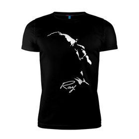 Мужская футболка премиум с принтом Ray Charles , 92% хлопок, 8% лайкра | приталенный силуэт, круглый вырез ворота, длина до линии бедра, короткий рукав | Тематика изображения на принте: jazz | ray charles | джаз | музыка | рэй чарльз