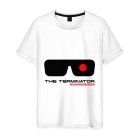 Мужская футболка хлопок с принтом The Terminator , 100% хлопок | прямой крой, круглый вырез горловины, длина до линии бедер, слегка спущенное плечо. | terminator | очки терминатор | терминатор | шварценеггер | шварцнеггер
