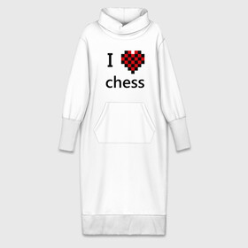 Платье удлиненное хлопок с принтом I love chess ,  |  | Тематика изображения на принте: chess | i love chess | шахматы | я люблю шахматы