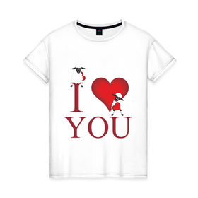Женская футболка хлопок с принтом Red heart with sheep 2 , 100% хлопок | прямой крой, круглый вырез горловины, длина до линии бедер, слегка спущенное плечо | девушкам | женские | любовь | овечки | сердечки | сердца