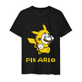 Мужская футболка хлопок с принтом Pikario , 100% хлопок | прямой крой, круглый вырез горловины, длина до линии бедер, слегка спущенное плечо. | марио