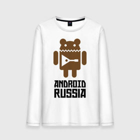Мужской лонгслив хлопок с принтом Android Russia , 100% хлопок |  | Тематика изображения на принте: android russia | антибренд