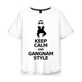 Мужская футболка хлопок Oversize с принтом Keep calm and GS , 100% хлопок | свободный крой, круглый ворот, “спинка” длиннее передней части | 