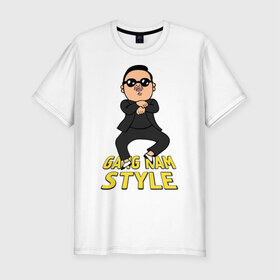 Мужская футболка премиум с принтом Gangnam style real , 92% хлопок, 8% лайкра | приталенный силуэт, круглый вырез ворота, длина до линии бедра, короткий рукав | 