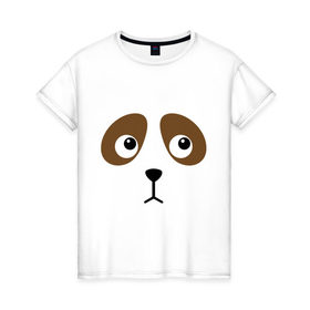 Женская футболка хлопок с принтом Грустная собачка , 100% хлопок | прямой крой, круглый вырез горловины, длина до линии бедер, слегка спущенное плечо | грустная собачка | животные | картинки | собака