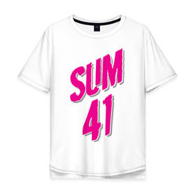 Мужская футболка хлопок Oversize с принтом Sum 41 logo , 100% хлопок | свободный крой, круглый ворот, “спинка” длиннее передней части | sum 41 | музыка | панк рок | рок | сам 41