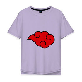 Мужская футболка хлопок Oversize с принтом Облако (Акацуки) , 100% хлопок | свободный крой, круглый ворот, “спинка” длиннее передней части | Тематика изображения на принте: облако | орнамент | трайблы | узор | узоры