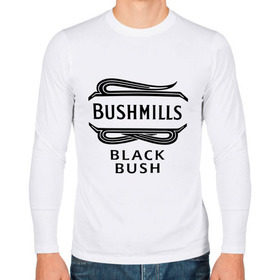 Мужской лонгслив хлопок с принтом Bushmills black bush , 100% хлопок |  | club | dj | бушмилс | виски | для барменов | клубные