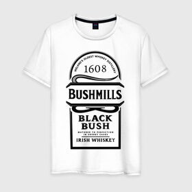 Мужская футболка хлопок с принтом Bushmills , 100% хлопок | прямой крой, круглый вырез горловины, длина до линии бедер, слегка спущенное плечо. | club | dj | бушмилс | виски | для барменов | клубные