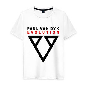 Мужская футболка хлопок с принтом Paul Van Dyk - evolution , 100% хлопок | прямой крой, круглый вырез горловины, длина до линии бедер, слегка спущенное плечо. | 