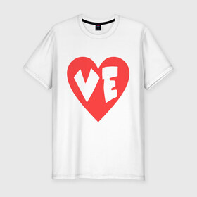 Мужская футболка премиум с принтом Вторая половинка любви , 92% хлопок, 8% лайкра | приталенный силуэт, круглый вырез ворота, длина до линии бедра, короткий рукав | love | для влюбленных | для двоих | любовь | парные | сердечко | сердце