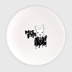 Тарелка с принтом Кролик misfits , фарфор | диаметр - 210 мм
диаметр для нанесения принта - 120 мм | Тематика изображения на принте: misfits