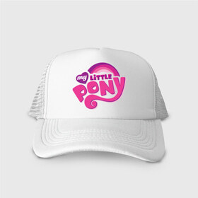 Кепка тракер с сеткой с принтом My little pony logo , трикотажное полотно; задняя часть — сетка | длинный козырек, универсальный размер, пластиковая застежка | my little pony | my little pony logo | pony | детские | мой маленький пони | пони