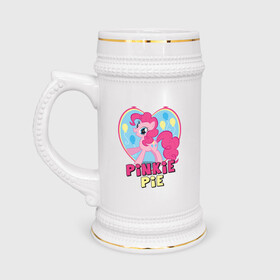 Кружка пивная с принтом Pinkie Pie in my heart ,  керамика (Материал выдерживает высокую температуру, стоит избегать резкого перепада температур) |  объем 630 мл | heart | pinkie | pinkie pie in my heart | pony | детские | мой маленький пони | пони