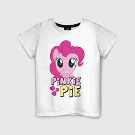 Детская футболка хлопок с принтом Красавица Пинки Пай , 100% хлопок | круглый вырез горловины, полуприлегающий силуэт, длина до линии бедер | Тематика изображения на принте: pony | детские | красавица пинки пай | мой маленький пони | пинки пай | пони