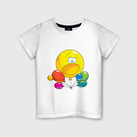 Детская футболка хлопок с принтом Воздушные шары. , 100% хлопок | круглый вырез горловины, полуприлегающий силуэт, длина до линии бедер | для беременных | для будущих мам | ждем ребенка | карапуз | малыш | ребенок | шарики