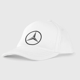 Детская бейсболка с принтом Mercedes-Benz logo , 100% хлопок | классический козырек, металлическая застежка-регулятор размера | Тематика изображения на принте: mercedes | mercedes benz | логотип mercedes | логотип mercedes benz | логотип мерседерс бенс | мерен | мерседерс | мерседерс бенс