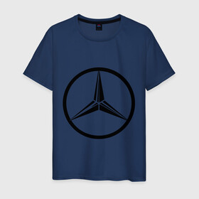 Мужская футболка хлопок с принтом Mercedes-Benz logo , 100% хлопок | прямой крой, круглый вырез горловины, длина до линии бедер, слегка спущенное плечо. | mercedes | mercedes benz | логотип mercedes | логотип mercedes benz | логотип мерседерс бенс | мерен | мерседерс | мерседерс бенс