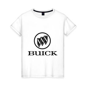 Женская футболка хлопок с принтом Buick logo , 100% хлопок | прямой крой, круглый вырез горловины, длина до линии бедер, слегка спущенное плечо | 