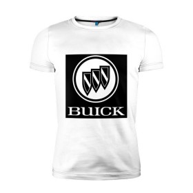 Мужская футболка премиум с принтом Buick лого , 92% хлопок, 8% лайкра | приталенный силуэт, круглый вырез ворота, длина до линии бедра, короткий рукав | buick | автомобиль buick | логотип buick