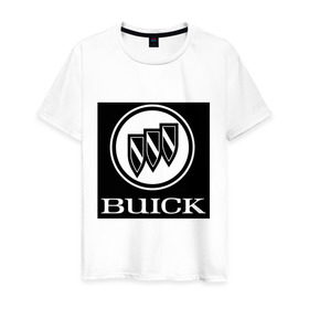 Мужская футболка хлопок с принтом Buick лого , 100% хлопок | прямой крой, круглый вырез горловины, длина до линии бедер, слегка спущенное плечо. | buick | автомобиль buick | логотип buick
