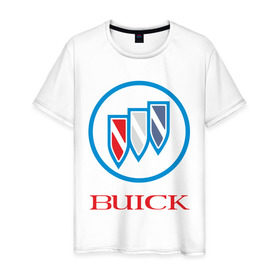 Мужская футболка хлопок с принтом Logo buick , 100% хлопок | прямой крой, круглый вырез горловины, длина до линии бедер, слегка спущенное плечо. | Тематика изображения на принте: buick | автомобиль buick | логотип buick