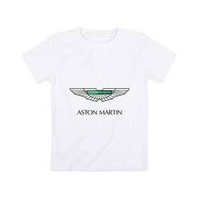 Детская футболка хлопок с принтом Aston Martin logo , 100% хлопок | круглый вырез горловины, полуприлегающий силуэт, длина до линии бедер | aston martin | автобренды | автолюбителям | астин мартин | астон мартин | бренд | для автовладельцев | для автолюбителей | логотип