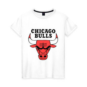 Женская футболка хлопок с принтом Chicago bulls logo , 100% хлопок | прямой крой, круглый вырез горловины, длина до линии бедер, слегка спущенное плечо | chicago bulls | newtop | swag | swag style | toplanding | одежда сваг | сваг | сваг стиль | свег | свог | свэг | чикаго булз
