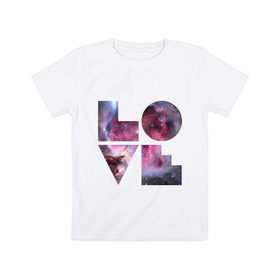 Детская футболка хлопок с принтом Galaxy love , 100% хлопок | круглый вырез горловины, полуприлегающий силуэт, длина до линии бедер | Тематика изображения на принте: 