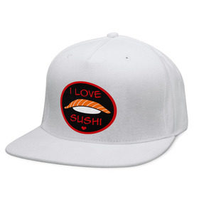 Кепка снепбек с прямым козырьком с принтом Love Sushi , хлопок 100% |  | Тематика изображения на принте: i love sushi | love sushi | sushi | суши