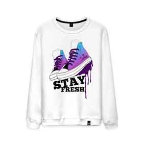 Мужской свитшот хлопок с принтом Stay fresh , 100% хлопок |  | swag | swag style | одежда сваг | сваг | сваг стиль | свег | свог | свэг