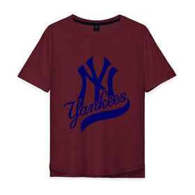Мужская футболка хлопок Oversize с принтом NY - Yankees , 100% хлопок | свободный крой, круглый ворот, “спинка” длиннее передней части | new york yankees | swag | нью йорк янкис | сваг | свэг