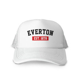 Кепка тракер с сеткой с принтом FC Everton Est. 1878 , трикотажное полотно; задняя часть — сетка | длинный козырек, универсальный размер, пластиковая застежка | everton | fc everton | фк эвертон | эвертон