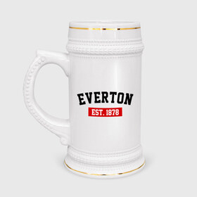 Кружка пивная с принтом FC Everton Est. 1878 ,  керамика (Материал выдерживает высокую температуру, стоит избегать резкого перепада температур) |  объем 630 мл | everton | fc everton | фк эвертон | эвертон