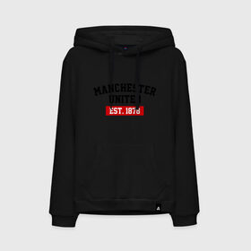 Мужская толстовка хлопок с принтом FC Manchester United Est. 1878 , френч-терри, мягкий теплый начес внутри (100% хлопок) | карман-кенгуру, эластичные манжеты и нижняя кромка, капюшон с подкладом и шнурком | fc manchester united | manchester united | манчестер юнайтед