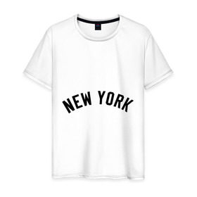 Мужская футболка хлопок с принтом New York Yankees logotype , 100% хлопок | прямой крой, круглый вырез горловины, длина до линии бедер, слегка спущенное плечо. | Тематика изображения на принте: baseball | new york yankees | бейсбол | нью йорк янкиз | спорт | янки