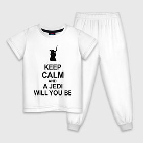 Детская пижама хлопок с принтом Keep calm and a jedi will you be , 100% хлопок |  брюки и футболка прямого кроя, без карманов, на брюках мягкая резинка на поясе и по низу штанин
 | keep calm | keep calm and a jedi will you be