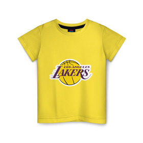 Детская футболка хлопок с принтом LA Lakers , 100% хлопок | круглый вырез горловины, полуприлегающий силуэт, длина до линии бедер | basketball | lakers | media | nba | toplanding | баскетболл | лейкерс | лого баскетбольных клубов | лос анджелес | нба