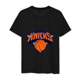 Мужская футболка хлопок с принтом NY Knicks , 100% хлопок | прямой крой, круглый вырез горловины, длина до линии бедер, слегка спущенное плечо. | basketball | nba | баскетболл | лого баскетбольных клубов | нба | нью йорк