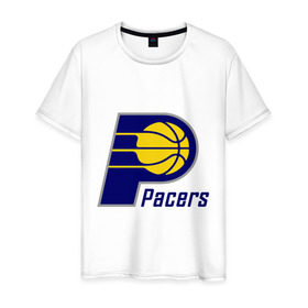 Мужская футболка хлопок с принтом Pacers , 100% хлопок | прямой крой, круглый вырез горловины, длина до линии бедер, слегка спущенное плечо. | basketball | nba | баскетболл | лого баскетбольных клубов | нба