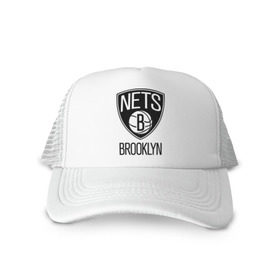 Кепка тракер с сеткой с принтом Nets Brooklyn , трикотажное полотно; задняя часть — сетка | длинный козырек, универсальный размер, пластиковая застежка | бруклин
