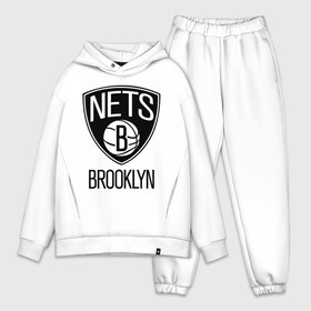 Мужской костюм хлопок OVERSIZE с принтом Nets Brooklyn ,  |  | Тематика изображения на принте: бруклин
