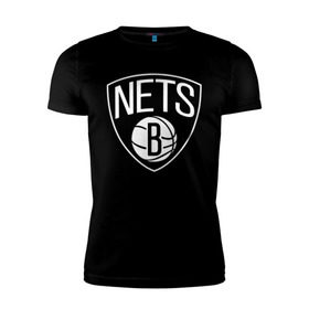 Мужская футболка премиум с принтом Nets Brooklyn , 92% хлопок, 8% лайкра | приталенный силуэт, круглый вырез ворота, длина до линии бедра, короткий рукав | Тематика изображения на принте: бруклин