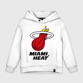 Детское худи Oversize хлопок с принтом Miami Heat-logo , френч-терри — 70% хлопок, 30% полиэстер. Мягкий теплый начес внутри —100% хлопок | боковые карманы, эластичные манжеты и нижняя кромка, капюшон на магнитной кнопке | basketball | nba | баскетболл | лого баскетбольных клубов | майами | нба