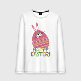 Мужской лонгслив хлопок с принтом Easter rabbit , 100% хлопок |  | happy easter | кролик | пасха | пасхальное яйцо | пасхальный кролик | счастливой пасхи