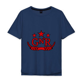 Мужская футболка хлопок Oversize с принтом GNR red , 100% хлопок | свободный крой, круглый ворот, “спинка” длиннее передней части | guns and roses | guns n roses | rock | ганс н роуз | музыка | рок