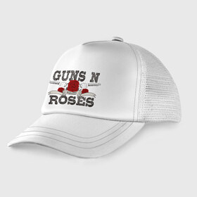 Детская кепка тракер с принтом Guns n roses black , Козырек - 100% хлопок. Кепка - 100% полиэстер, Задняя часть - сетка | универсальный размер, пластиковая застёжка | guns and roses | rock | ганс н роуз | музыка | рок